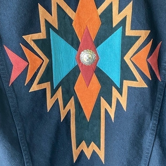 Sundance Moxie Black Jean Jacket w/Western Appliqués Sz S - Picture 13 of 15